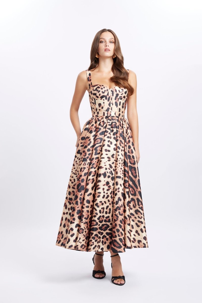 midi a line black dress LECIA HOLLYHOCK A-LINE CUT-OUT CREPE MIDI DRESS IN Black