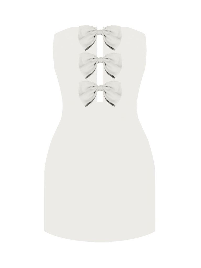 Solo Bow Dress - Fall White - Gigii's