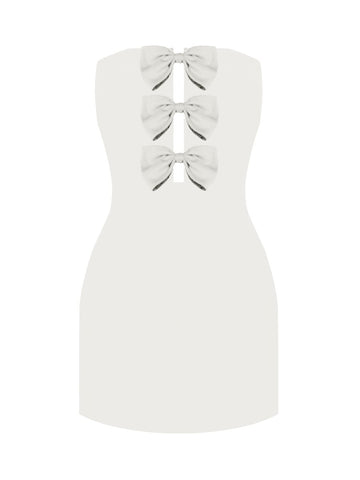 Solo Bow Dress - Fall White - Gigii's